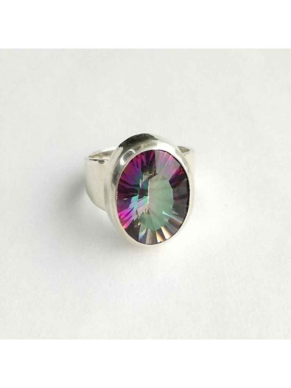 Large 8ct Mystic Topaz Ring in Sterling Silver size 7